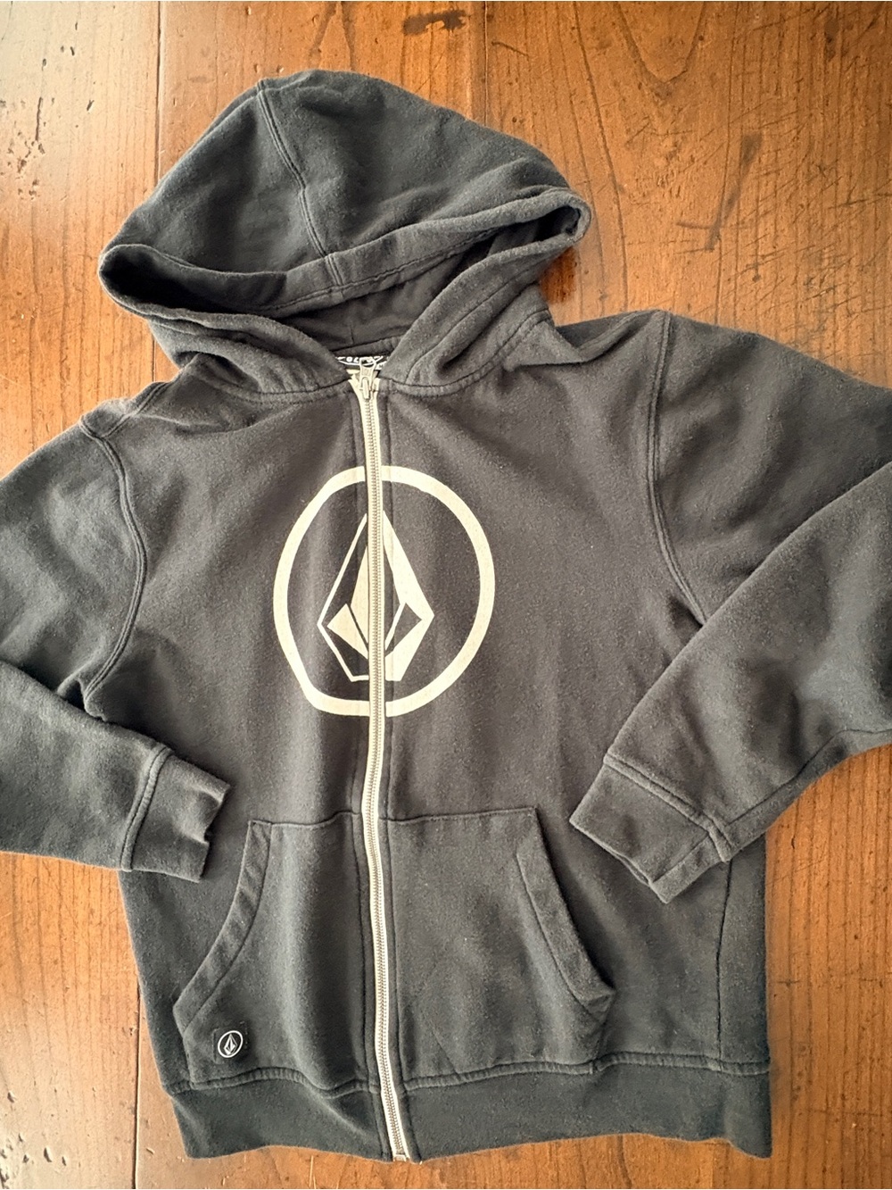 Volcom Black Zip-Up Hoodie with White Logo